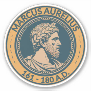 Adesivo Ilustração do Imperador Romano Marco Aurélio Badge