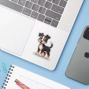 Adesivo Ilustração do Manchester Terrier Kawaii Sorridente