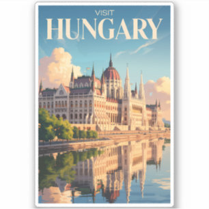 Adesivo Ilustração do Parlamento da Hungria Arte de Viagem