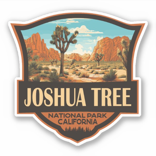 Adesivo Ilustração do Parque Nacional Joshua Tree (Frente)