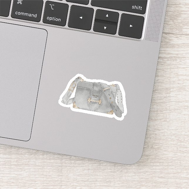Adesivo ilustração do saco de Prada de luxo de aquarela (Detalhe)