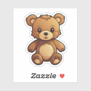 Adesivo Ilustração do urso de desenho animado