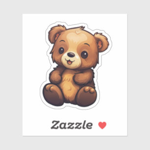 Adesivo Ilustração do urso de desenho animado