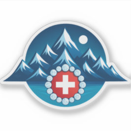 Adesivo Ilustração dos Alpes Suíços