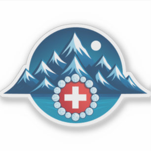 Adesivo Ilustração dos Alpes Suíços