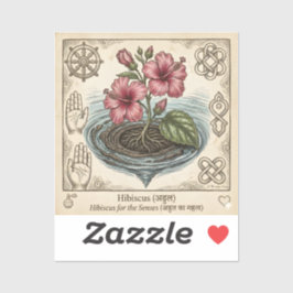 Adesivo Ilustração Floral Rosa Elegante Vintage para Sauda