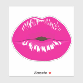 Adesivo Ilustração Glamorosa de Lábios Rosa Quente