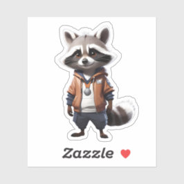 Adesivo Ilustração legal e Adorável do Raccoon