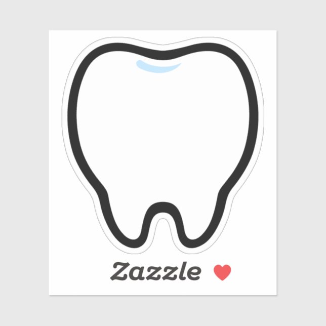 Adesivo Ilustração Mínima de Dente Fofa (Folha)