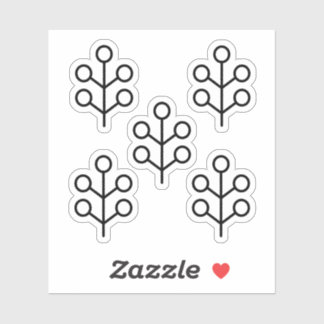 Adesivo Ilustração Minimalista da Arte Folclórica Escandin