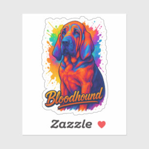 Adesivo Ilustração Pop Art do Bloodhound Vibrante