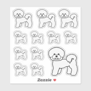 Adesivo Ilustrações de Cachorro de Bichon Frise