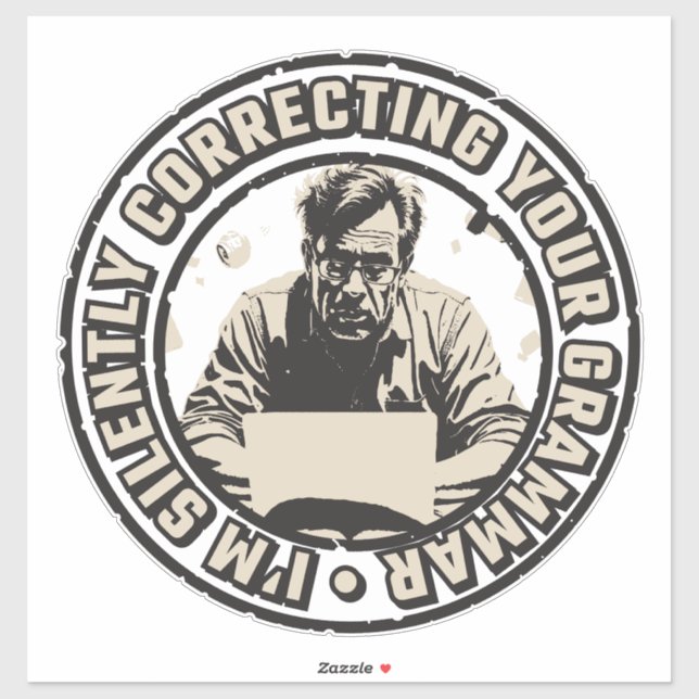 Adesivo I'm Silently Correcting Your Grammar (Folha)