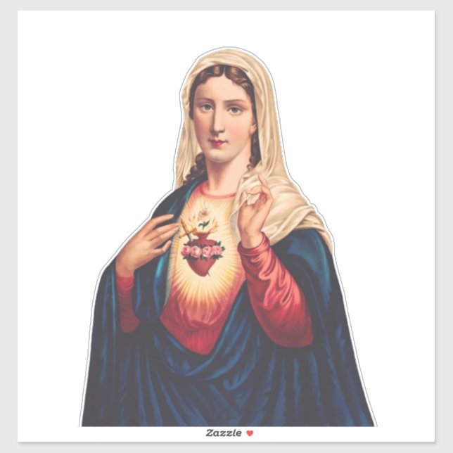 Adesivo Imaculado Coração da Virgem Maria (Folha)