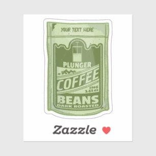 Adesivo Imagem da comida de pop de arte do êmbolo do café