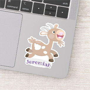 Adesivo Imagem de desenho animado de cabra alegre e bonita