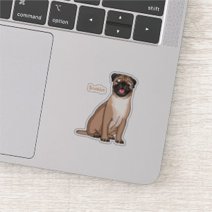 Adesivo Imagem de desenho animado de cachorro feliz e engr
