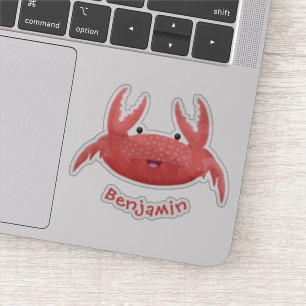 Adesivo Imagem de desenho animado de caranguejo vermelho-b
