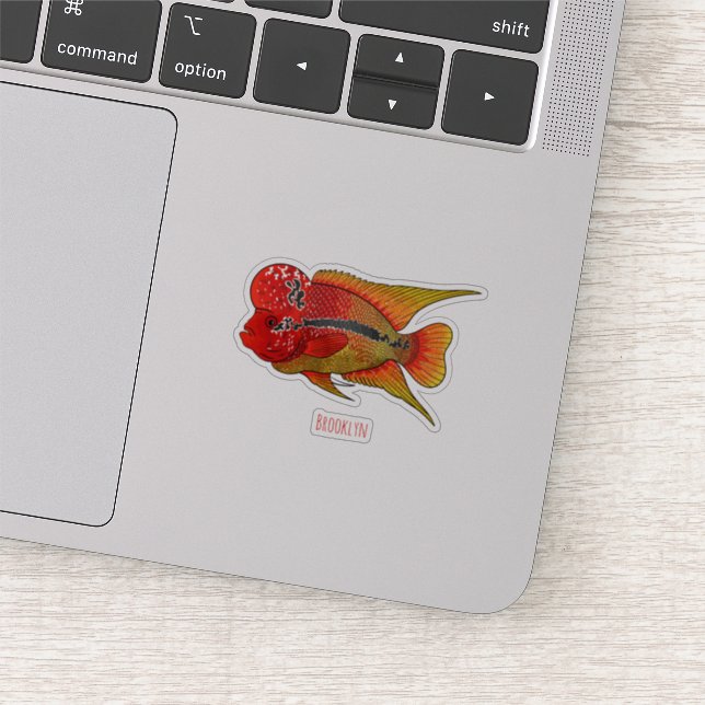 Adesivo Imagem de desenho animado de peixes-cichlid-Flor (Detalhe)