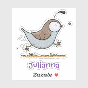 Adesivo Imagem de desenho animado em codorniz cortado