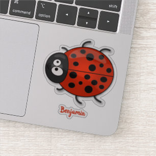 Adesivo Imagem de desenhos animados de ladybug vermelho e