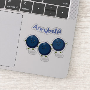 Adesivo Imagem de desenhos animados roxos de mirtilos bran