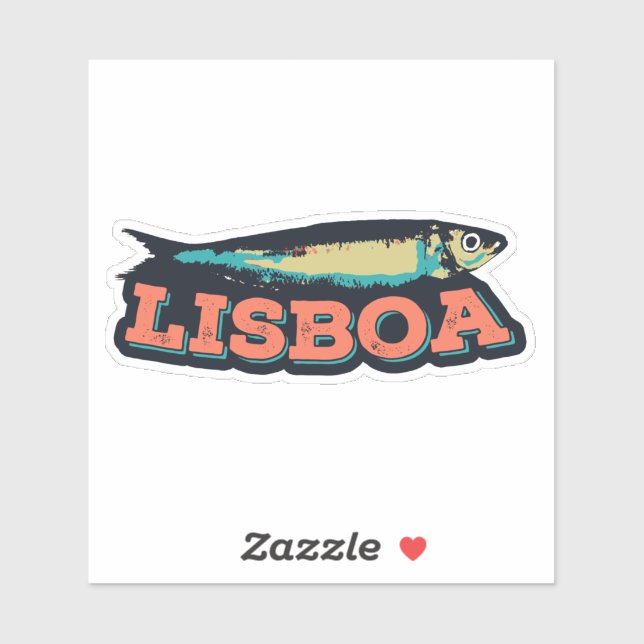 Adesivo Imagem de Lisboa Sardine Portugal Sticker (Folha)