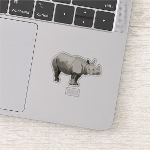 Adesivo Imagem do desenho animado de Javan rhinoceros