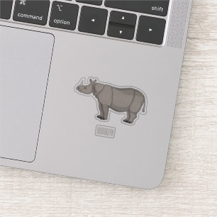 Adesivo Imagem do desenho animado de Javan rhinoceros