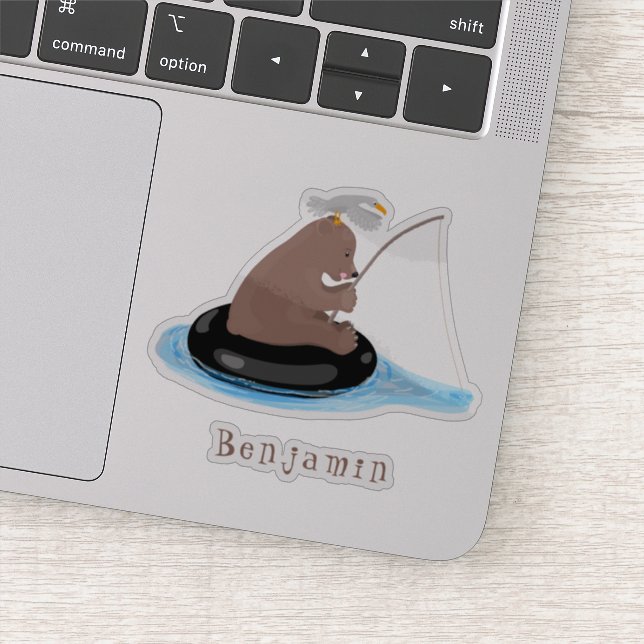 Adesivo Imagem do desenho animado de pesca de filhotes de  (Detalhe)