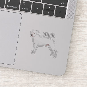 Adesivo Imagem do desenho animado do cão Dogo argentino