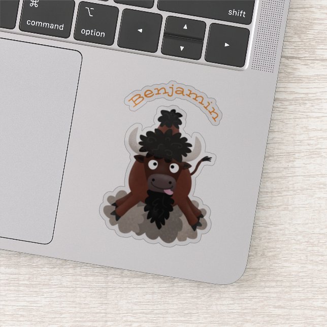 Adesivo Imagem engraçada de desenho animado de bisonte de  (Detalhe)