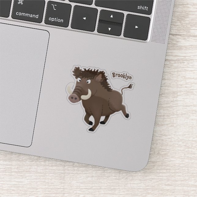 Adesivo Imagem engraçada de desenho animado de javalis (Detalhe)