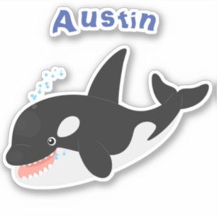 Adesivo Imagem engraçada de desenhos animados de orca,