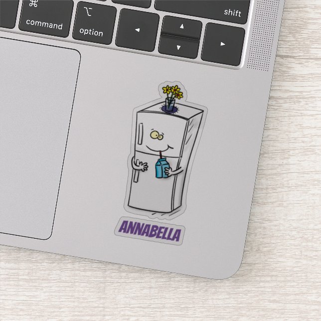 Adesivo Imagem engraçada do desenho do frigorífico (Detalhe)