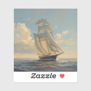 Adesivo imagens clássicas de pintura de iate à vela