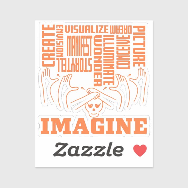Adesivo Imagine - Design ASL (Folha)