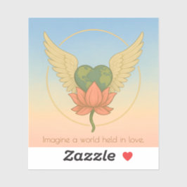 Adesivo Imaginem um mundo preso no bastão do amor