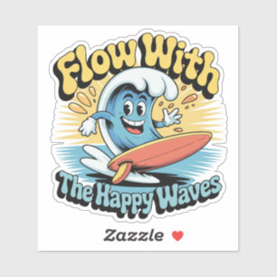 Adesivo Impermeável Flow With The Happy Waves