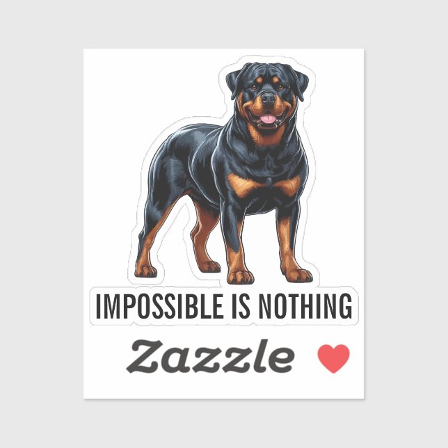 Adesivo Impossible Is Nothing, Rottweiler (Folha)