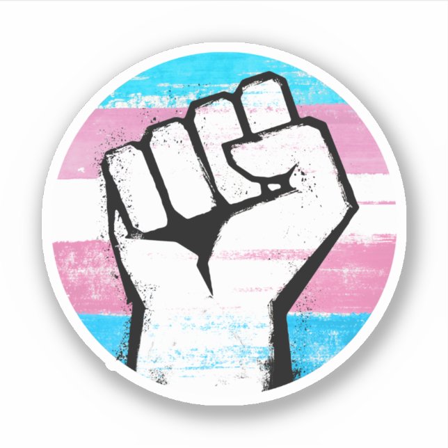 Adesivo Impressão de Círculo do Punho do Orgulho Trans (Frente)