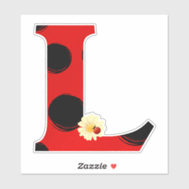 Adesivo Impressão de Ladybug Carta com Ladybug e Flor