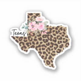 Adesivo Impressão de Leopardo no Texas com Flores