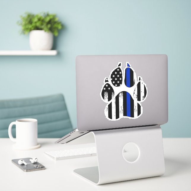 Adesivo Impressão de Linhas Azuis Finas (Laptop na mesa)