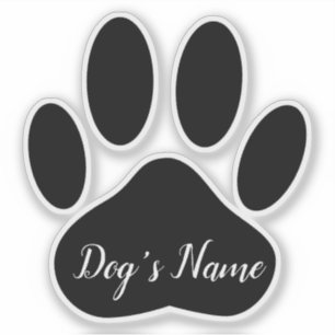 Adesivo Impressão de Pata de Cachorro com Nome Personaliza