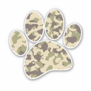 Adesivo Impressão em Camo Dog Paw