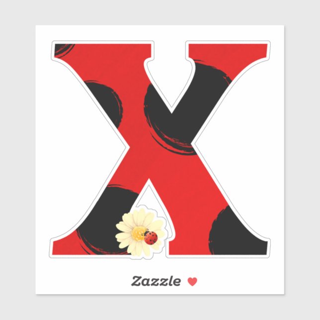 Adesivo Impressão Ladybug X com Ladybug e Flor (Folha)