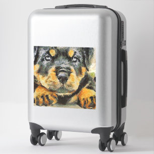 Adesivo Impressionista Rottweiler - Retrato do Puppy