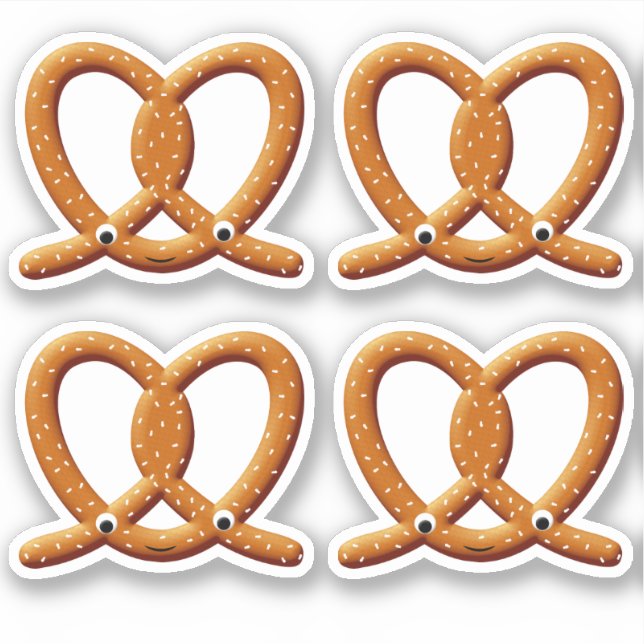Adesivo Impressões De Desenho Pretzel Cute (Frente)