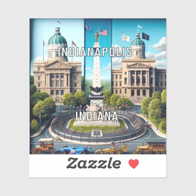 Adesivo Inanapolis Indiana 3 Inch Vinyl Sticker (Folha)